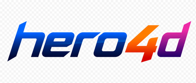 Logo hero4d berwarna neon